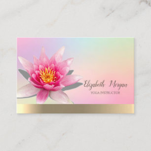 Carte De Visite Or holographique, Aquarelle Lotus, Yoga
