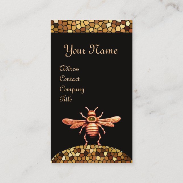 CARTE DE VISITE OR HONEY BEE / BEEKEEPER BEEKEEPER MONOGRAM (Devant)