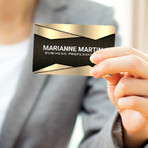 Carte De Visite Or métallique   Métal noir