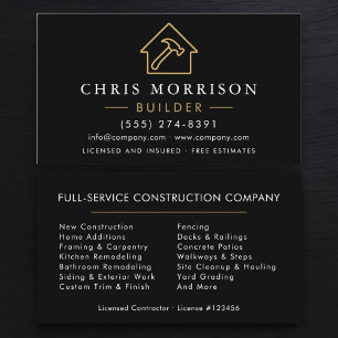 Carte De Visite Or Moderne Constructeur Construction