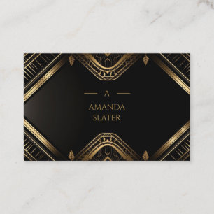 Carte De Visite Or noir   Moderne Élégant coûteux