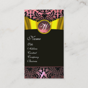 CARTE DE VISITE OR RIBBON JAUNE ROSE NOIRE DOMMASQUE MONOGRAM