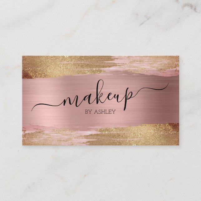 Carte de visite or Rose de maquillage de glam (Devant)