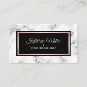 Carte De Visite Or rose de marbre à la mode moderne