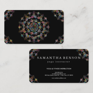 Carte De Visite Or sophistiqué sur Mandala Yoga noir