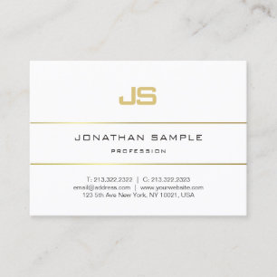 Carte De Visite Or Striped Elegant Monogramme Design Plaine tendan