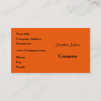 Carte De Visite Orange