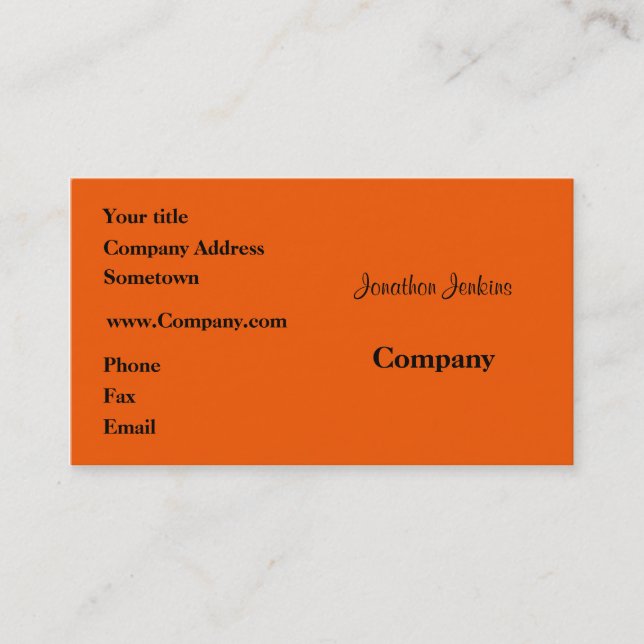 Carte De Visite Orange (Devant)