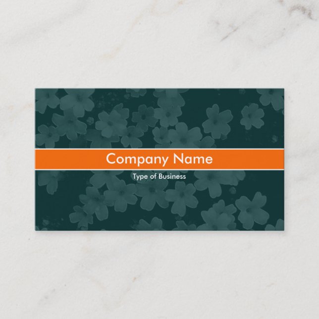 Carte De Visite Orange Band - Fleur Texture - Vert foncé (Devant)