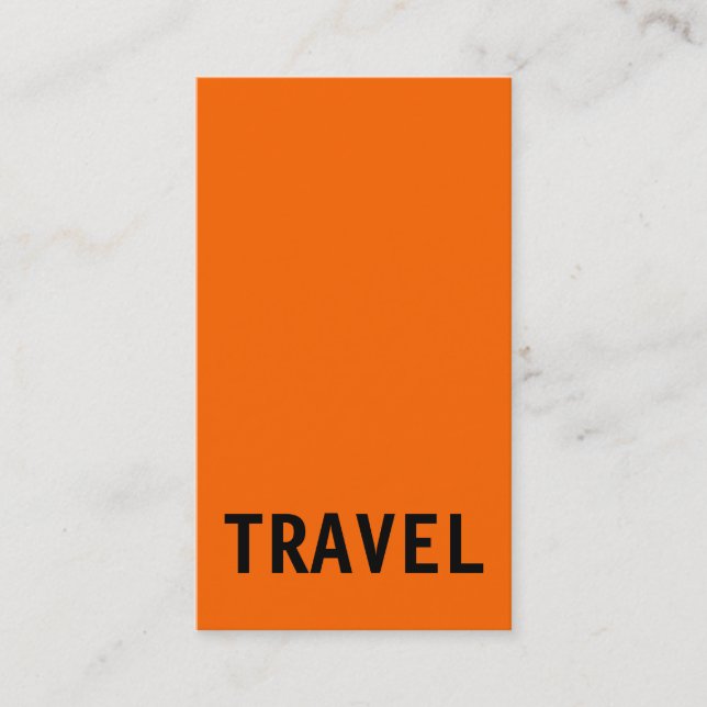 Carte de visite Orange Black Travel Agent (Devant)