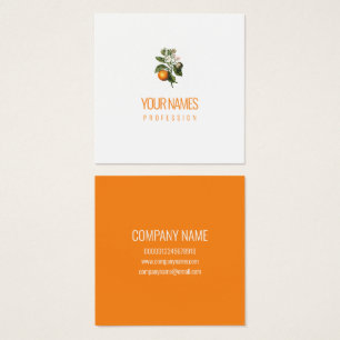 CARTE DE VISITE : "ORANGE BLOSSOM" : ORANGE TEXT