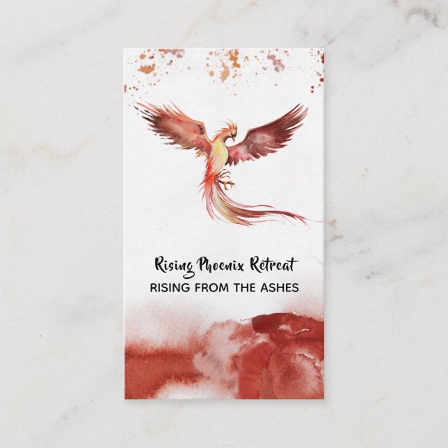 Carte De Visite *~* Orange Burgundy Red Feathers Phoenix Flame (Devant)
