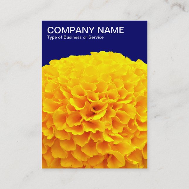 Carte De Visite Orange Chrysanthemum - Marine profonde (Devant)