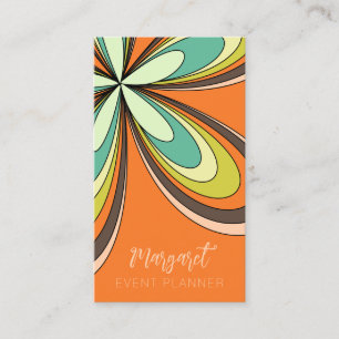 Carte De Visite Orange Daisy Event Planner Super 70 Hippie Flower
