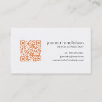 Carte de visite orange de CODE de la mandarine QR
