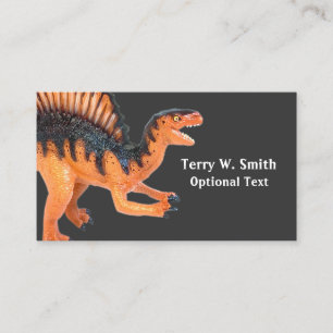 Carte de visite orange de dinosaure