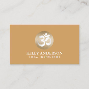 Carte De Visite Orange de plaine de symbole de l'OM d'or de yoga