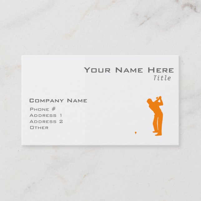 Carte De Visite Orange Golf (Devant)