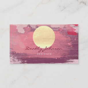 Carte De Visite Orange moderne de rose de peinture d'abrégé sur