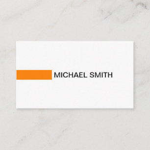 Carte De Visite Orange moderne élégant professionnel blanc pur
