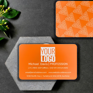 carte de visite orange néon - ajoutez votre logo