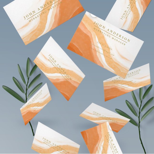 Carte De Visite Orange or | Professionnel moderne (Créateur téléchargé)