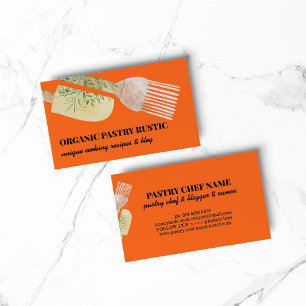 Carte De Visite Orange Pastel Illustration Boulangerie de pâtisser