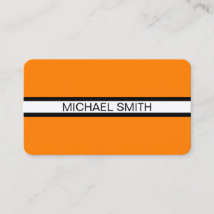 Carte De Visite Orange Professionnel Blanc Noir Élégant Moderne