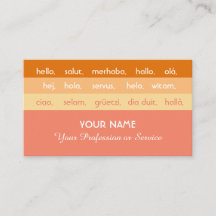 Orange rayures langues internationales bonjour