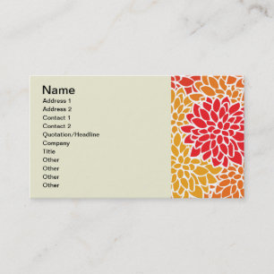 Carte De Visite Orange rouge coloré Vintage des années 60
