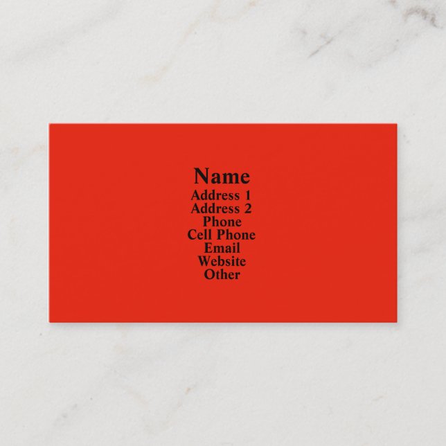 Carte De Visite Orange simple (Devant)