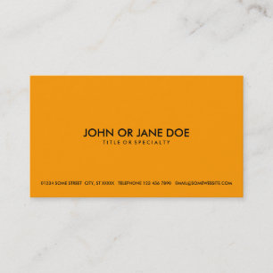 Carte De Visite orange simple