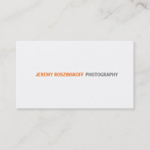 Carte de visite orange simple des textes
