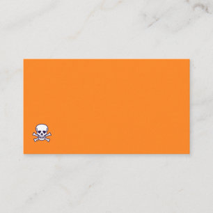 Carte de visite orange Skull n Bones coin