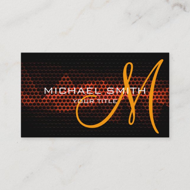 Carte De Visite Orange Steel Metal Professional (Devant)