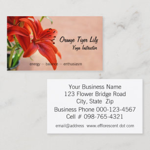 Carte De Visite Orange Tiger Lily Fermer la photo