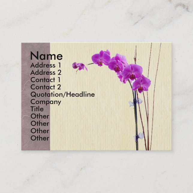 Carte De Visite Orchidée violette (Devant)