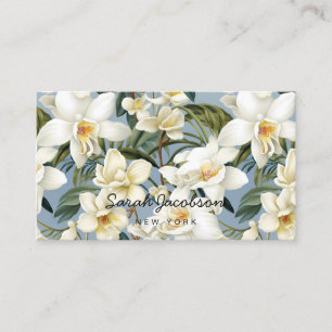 Carte De Visite Orchidées blanches élégantes