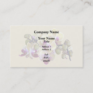Carte De Visite Orchidées Pale Yellow et Magenta Phalaenopsis