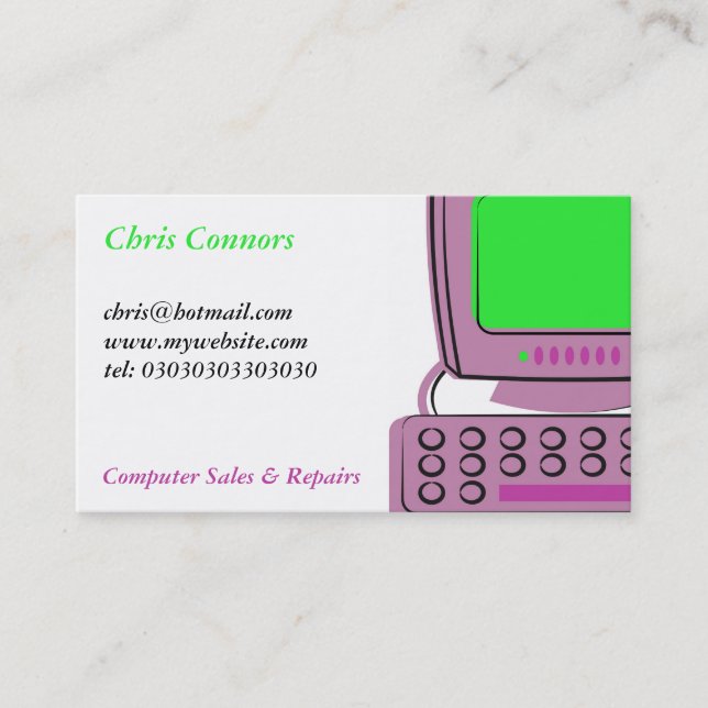 Carte De Visite Ordinateur (Devant)