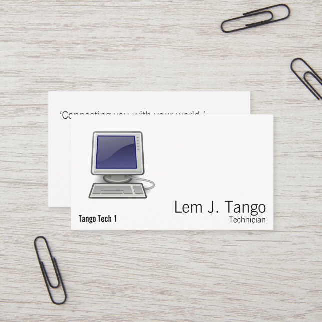 Carte De Visite Ordinateur (Devant/Arrière en situation)