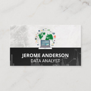 Carte De Visite Ordinateur analyste de données Graphique du marc