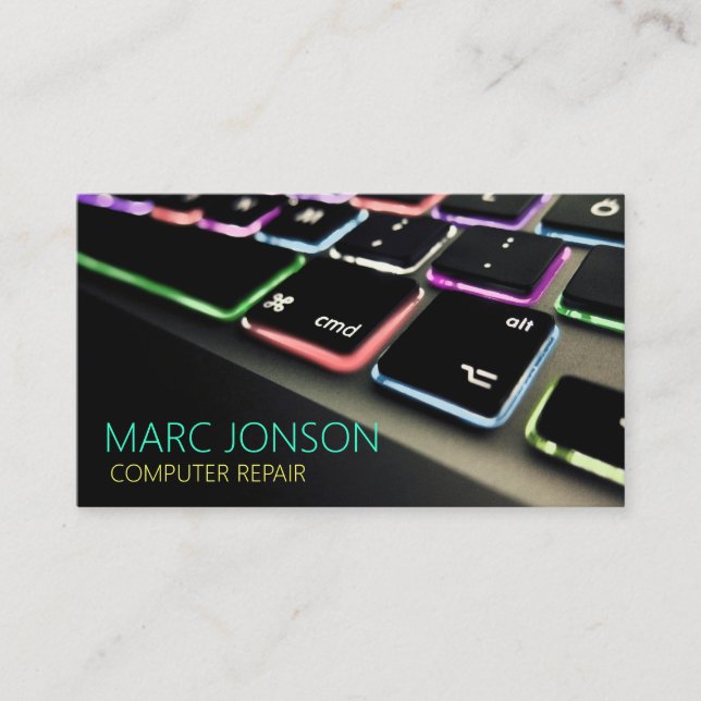 Carte De Visite Ordinateur, Ordinateur portable, PC, Réparation, C (Devant)
