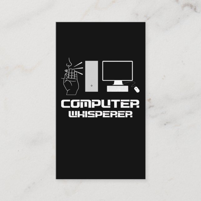 Carte De Visite Ordinateur Whisperer Funny Gamer Administrateur IT (Devant)