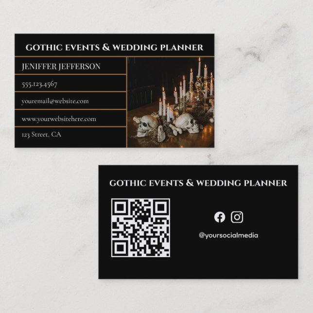 Carte De Visite Organisateur de mariages & événements gothiques vi (Devant / Derrière)