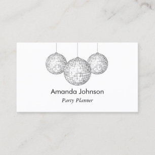 Carte De Visite Organisateur de soirées Disco Argent Personnalisé