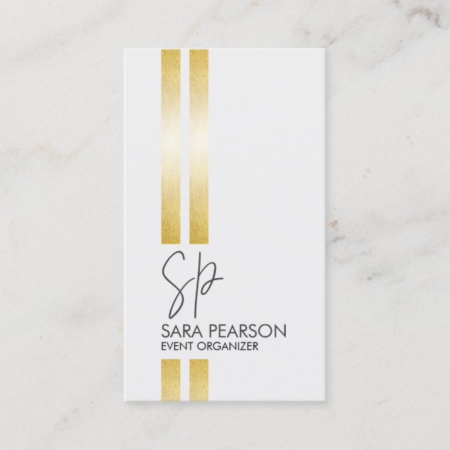Carte De Visite Organisateur d'événements Faux Gold Bande (Devant)