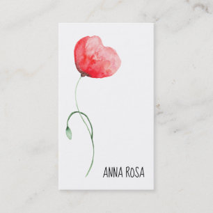 Carte De Visite Organisateur floral de mariage de pavot de *~*