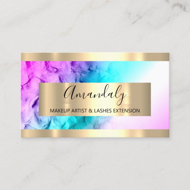 Carte De Visite Organisateur Ombre Blue Pink (Devant)