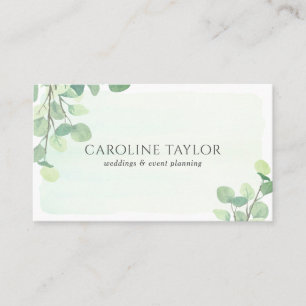 Carte De Visite Organisatrice de mariage aquarelle eucalyptus